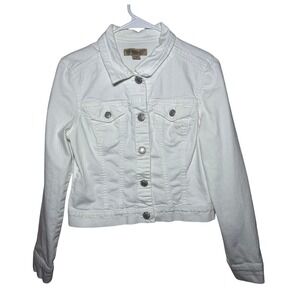 Nine West Vintage America Collection Streetwear White Jean Jacket Size S Cropped